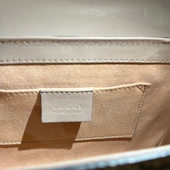 🔥🔥🔥Authentic Gucci Studded Pearl Padlock Small GG Shoulder Bag - Picture 13 of 15